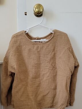 The Simple Folk Camel Waffle-Texture Shirt